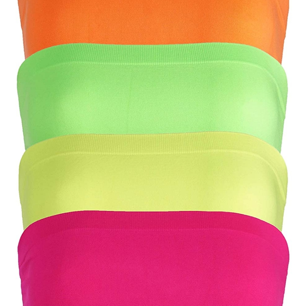 Neon Orange Soft Seamless Bandeau Tops